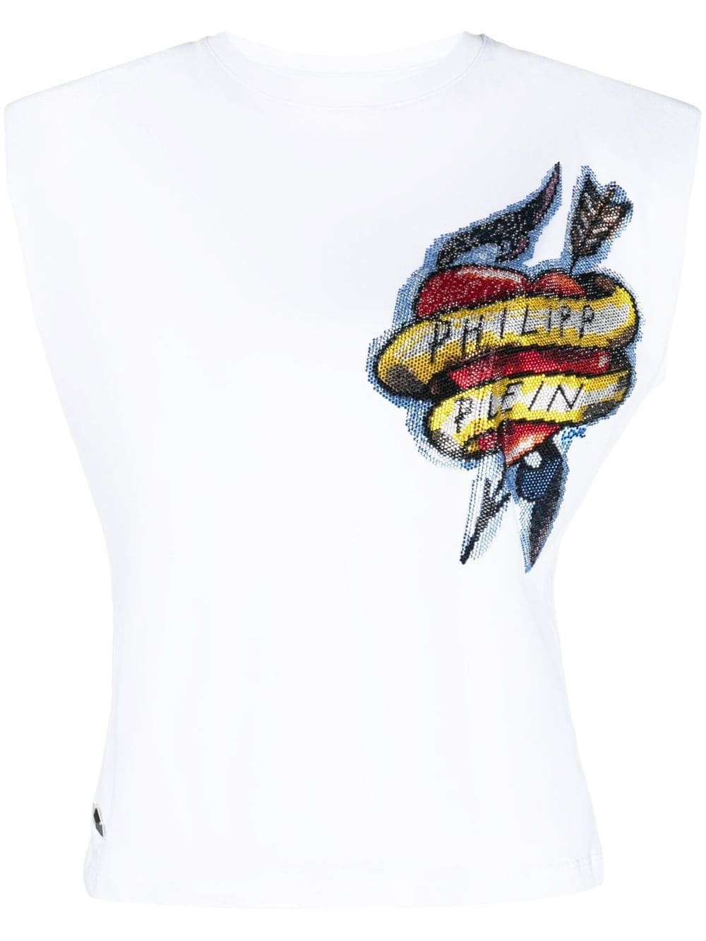 Philipp Plein rhinestone-embellished sleeveless T-shirt - White von Philipp Plein