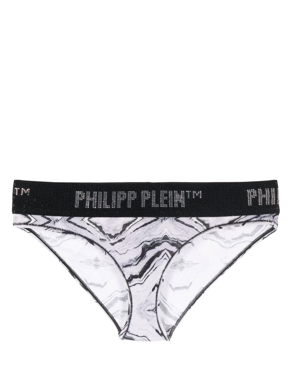 Philipp Plein rhinestone logo-waistband briefs - White von Philipp Plein