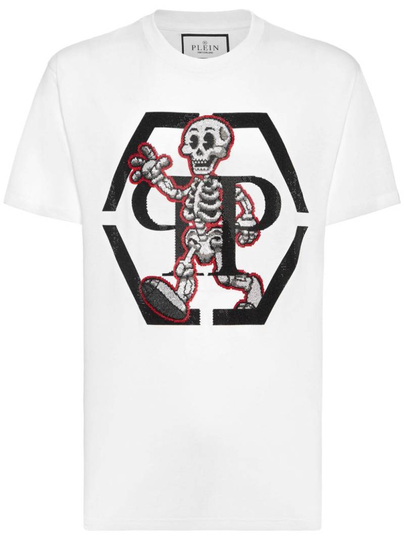 Philipp Plein rhinestone-skeleton cotton T-shirt - White von Philipp Plein