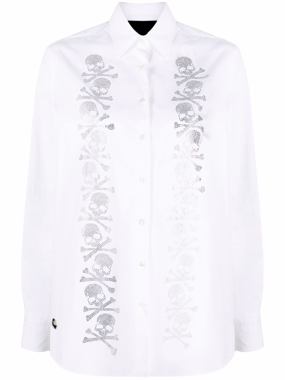 Philipp Plein rhinestone-skull button-up shirt - White von Philipp Plein