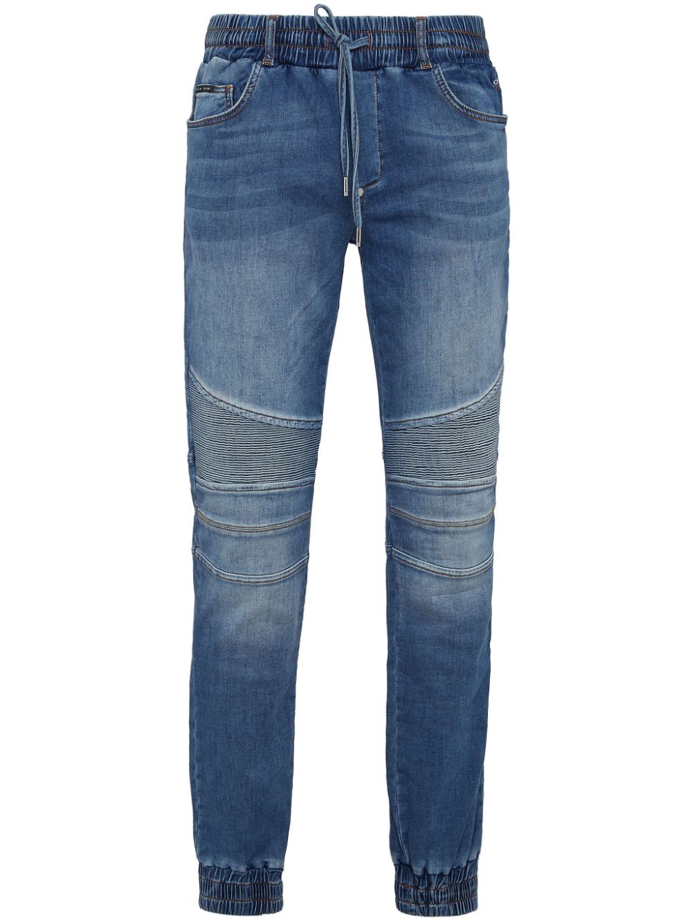 Philipp Plein ribbed-detail slim-cut jeans - Blue von Philipp Plein