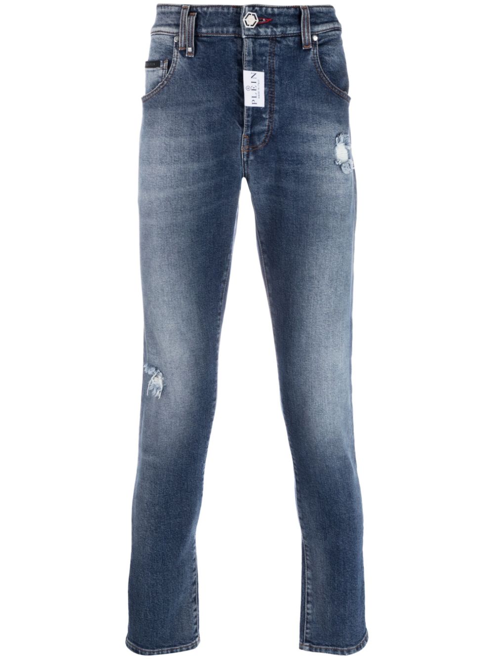 Philipp Plein ripped-detail skinny jeans - Blue von Philipp Plein