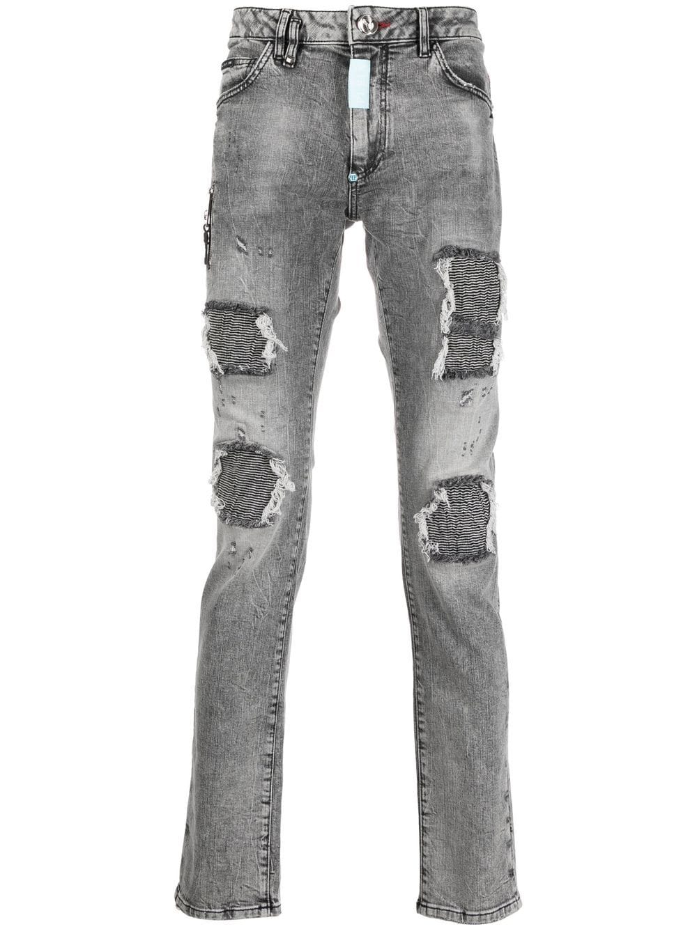 Philipp Plein ripped slim-cut jeans - Grey von Philipp Plein