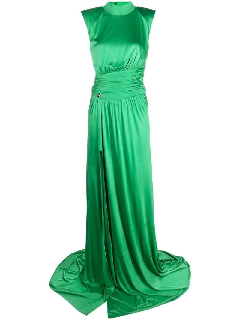 Philipp Plein ruched-detail satin gown - Green von Philipp Plein