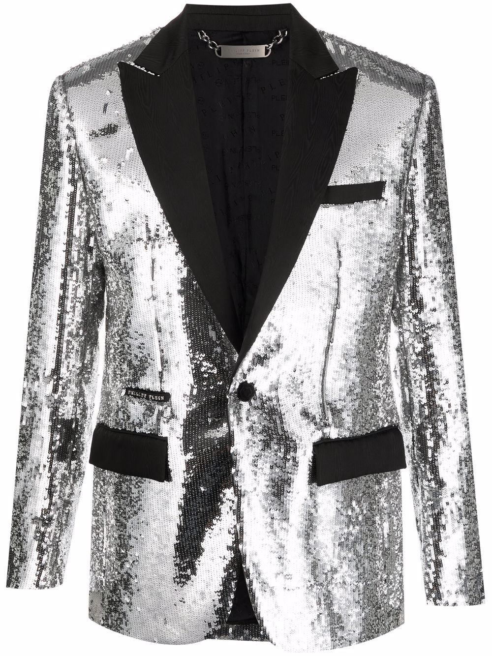 Philipp Plein sequin-embellished single-breasted blazer - Grey von Philipp Plein