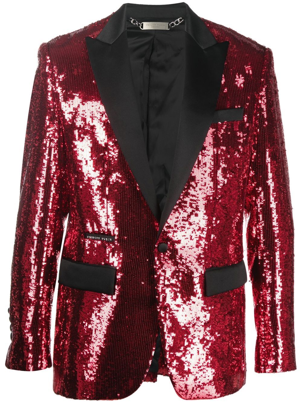 Philipp Plein sequin single-breasted blazer - Red von Philipp Plein