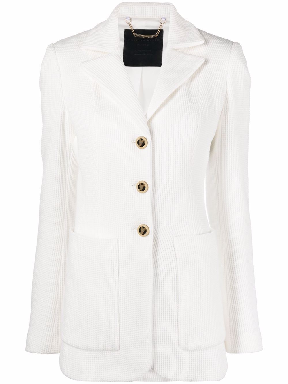 Philipp Plein single-breasted cotton blazer - White von Philipp Plein