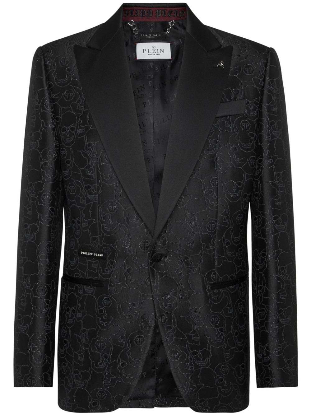 Philipp Plein single-breasted jacquard blazer - Black von Philipp Plein