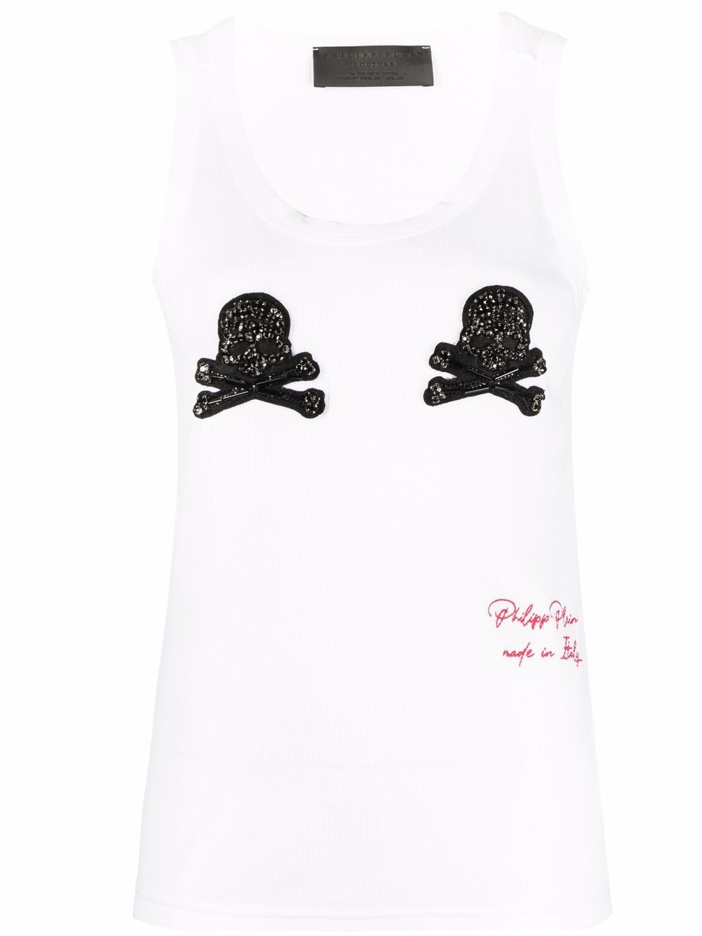 Philipp Plein skull-appliqué tank top - White von Philipp Plein