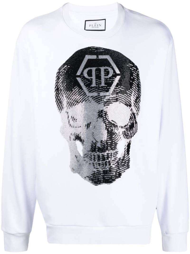 Philipp Plein skull logo-print crew-neck sweatshirt - White von Philipp Plein