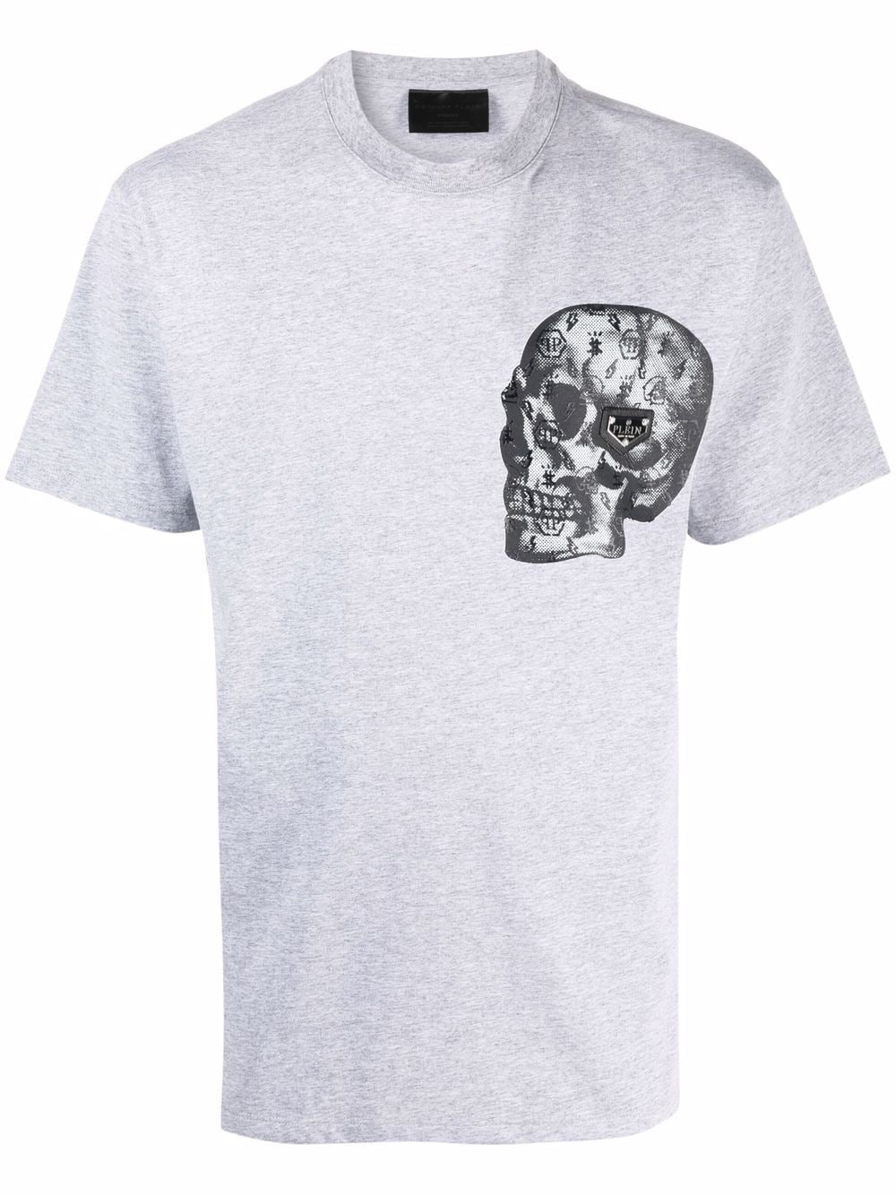 Philipp Plein skull-print cotton-blend T-shirt - Grey von Philipp Plein