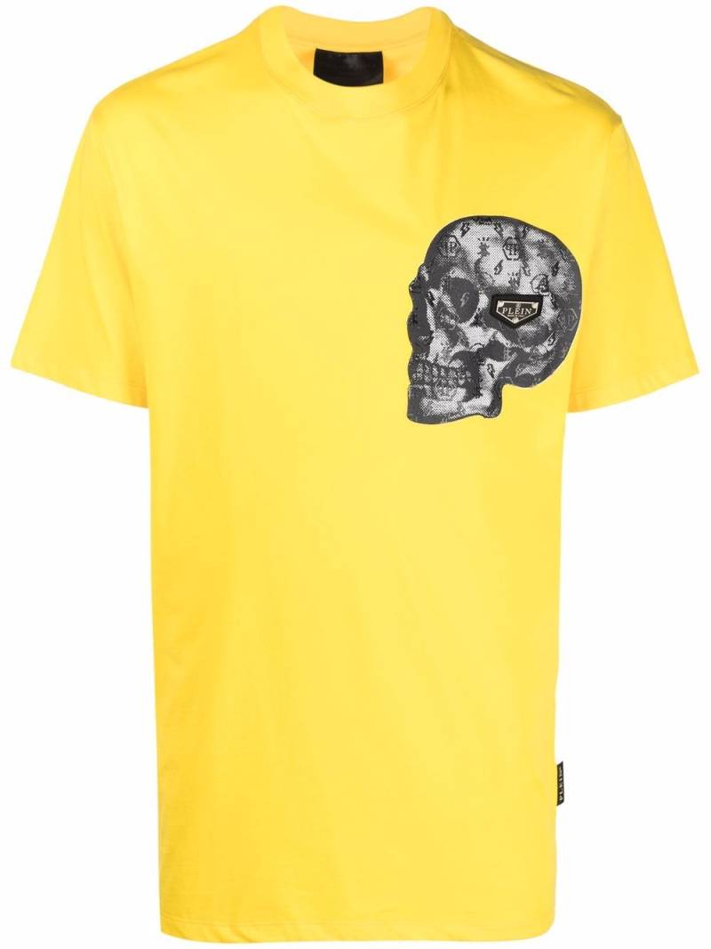 Philipp Plein skull-print cotton-blend T-shirt - Yellow von Philipp Plein