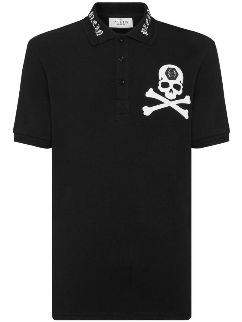 Philipp Plein skull-print cotton polo shirt - Black von Philipp Plein