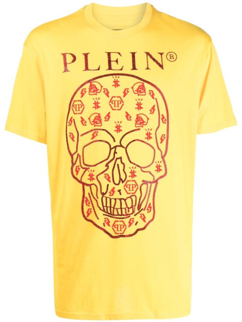 Philipp Plein skull-print detail T-shirt - Yellow von Philipp Plein