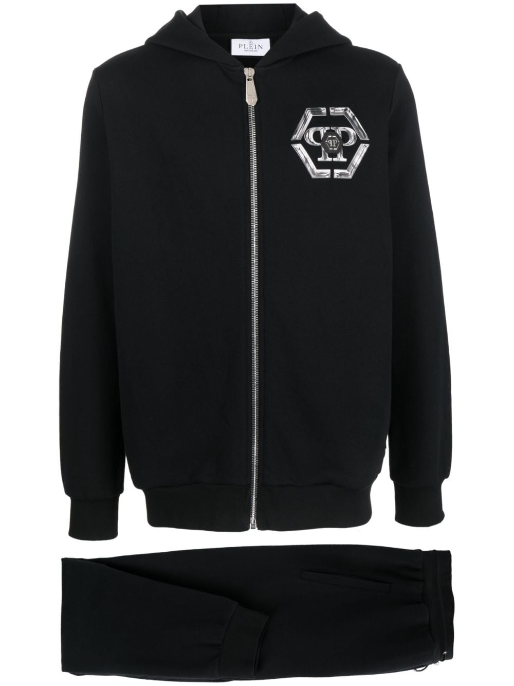 Philipp Plein skull-print stretch-cotton tracksuit - Black von Philipp Plein