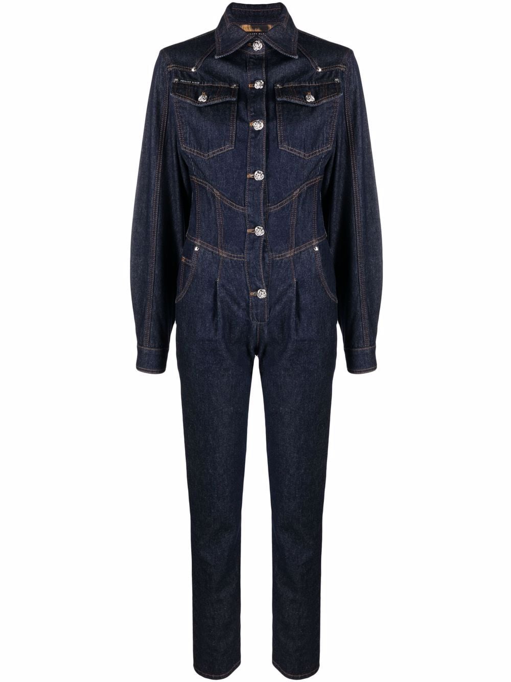 Philipp Plein slim-cut denim jumpsuit - Blue von Philipp Plein