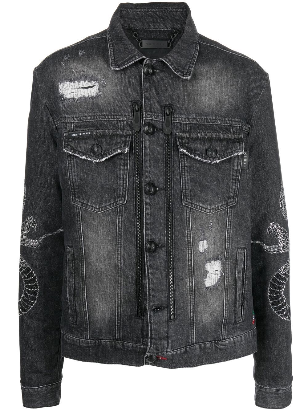 Philipp Plein snake denim jacket - Grey von Philipp Plein