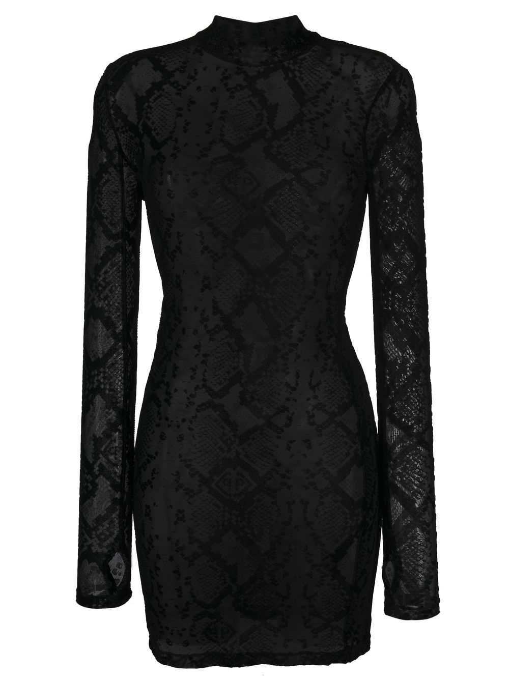 Philipp Plein snakeskin-print sheer dress - Black von Philipp Plein