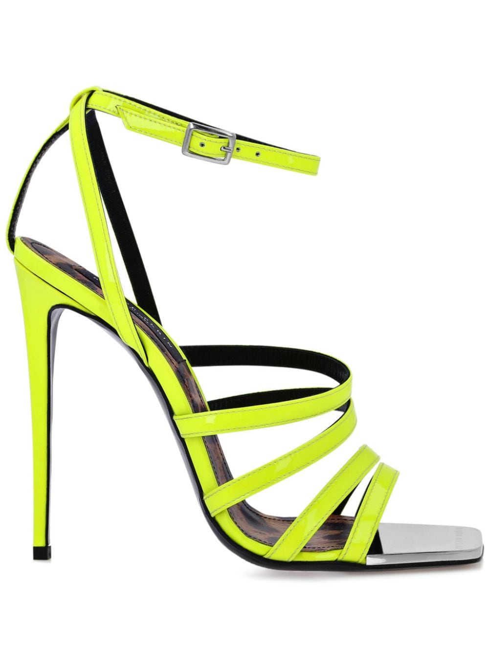 Philipp Plein square-toe patent leather sandals - Yellow von Philipp Plein