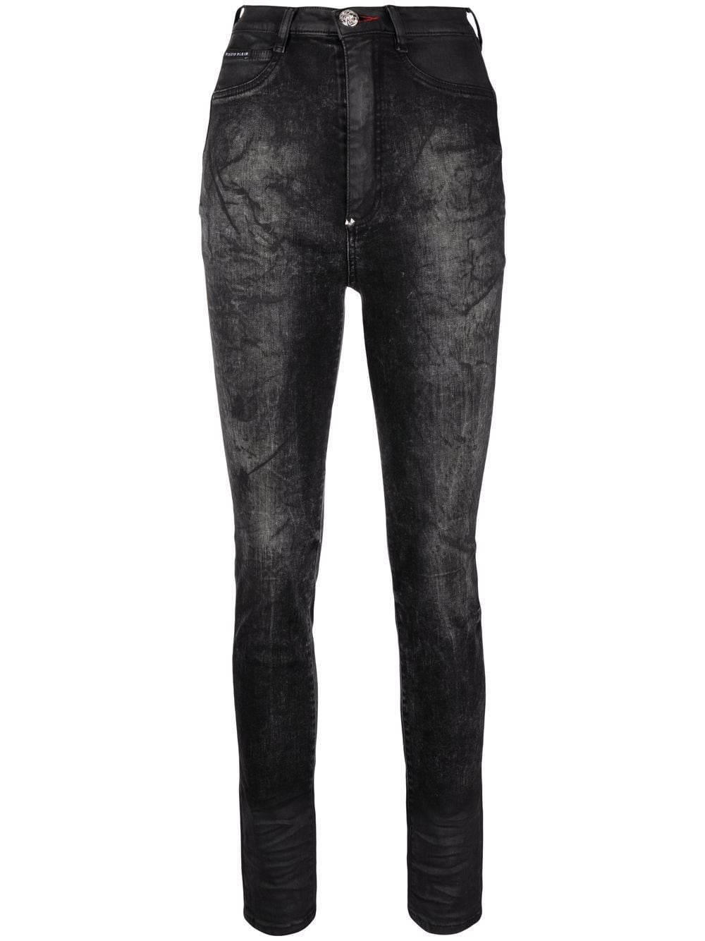 Philipp Plein stonewashed super high-waisted jeggings - Black von Philipp Plein