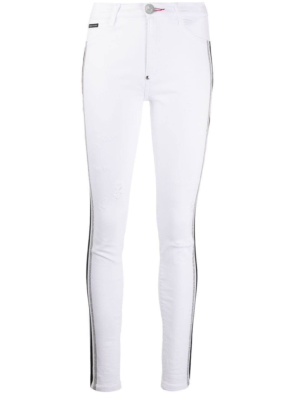 Philipp Plein striped skinny jeans - White von Philipp Plein