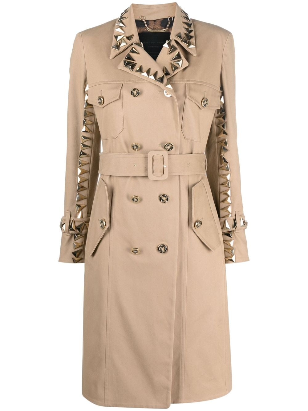 Philipp Plein studded belted trench coat - Neutrals von Philipp Plein