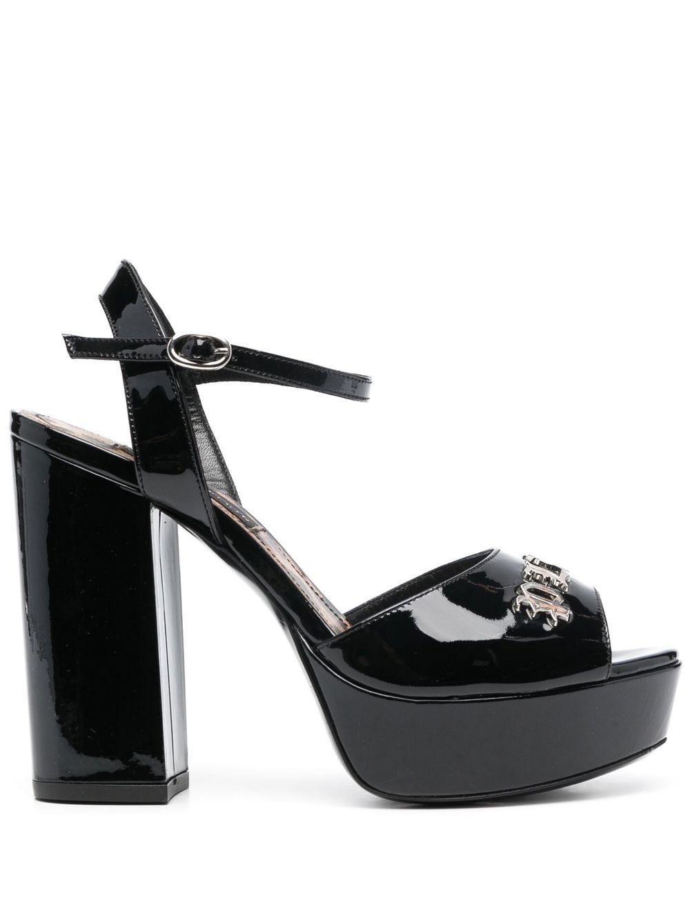 Philipp Plein 100mm logo-plaque platform sandals - Black von Philipp Plein