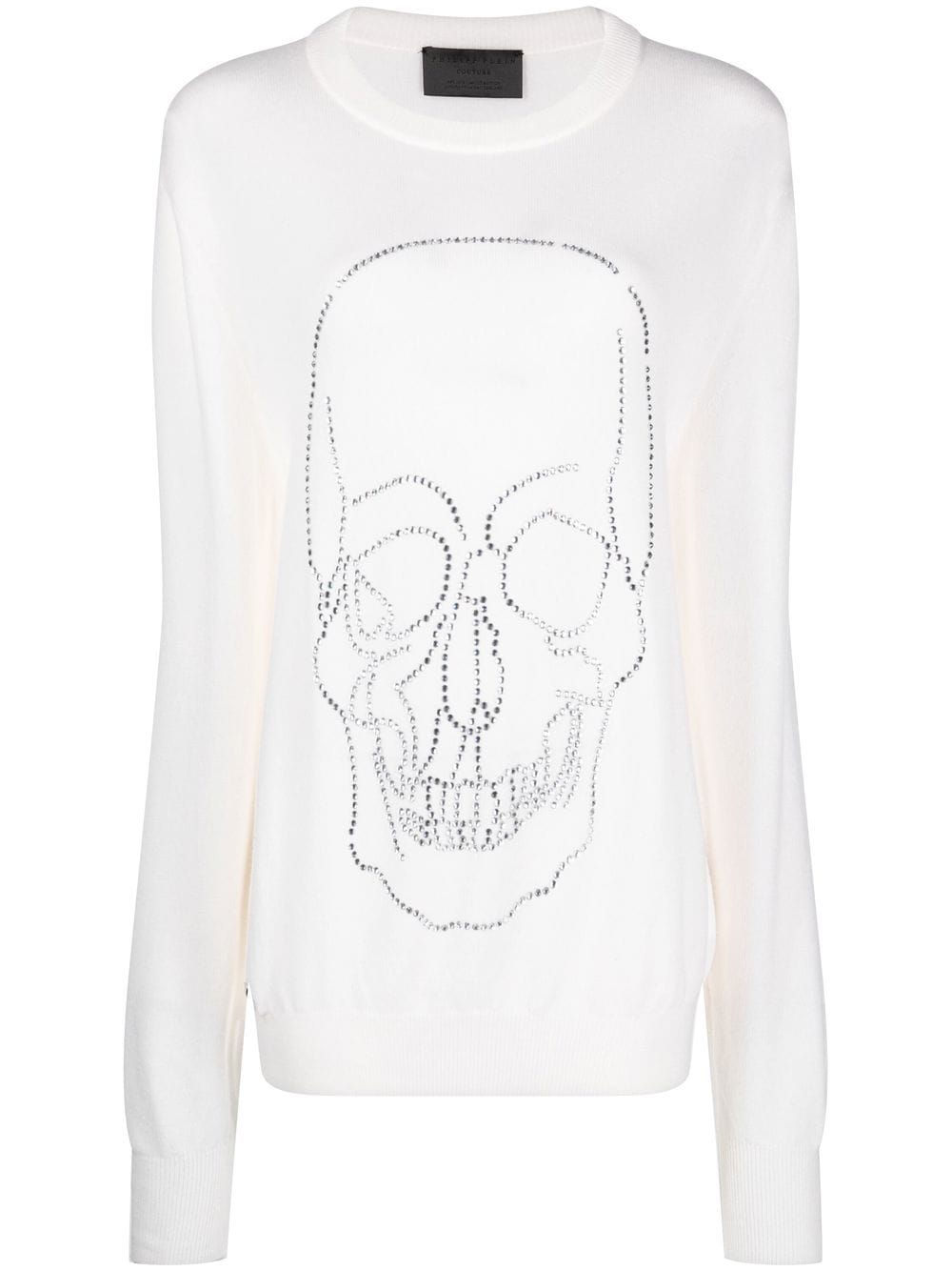 Philipp Plein studded-skull cashmere pullover - Neutrals von Philipp Plein