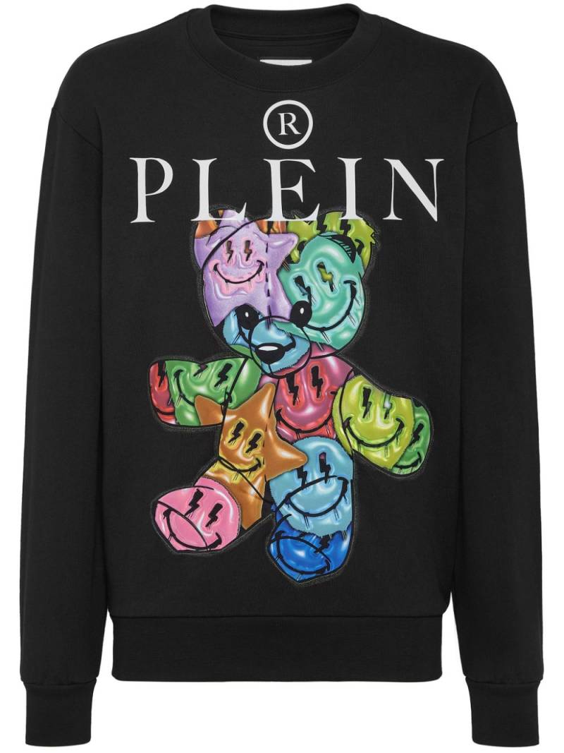 Philipp Plein teddy bear-print cotton sweatshirt - Black von Philipp Plein