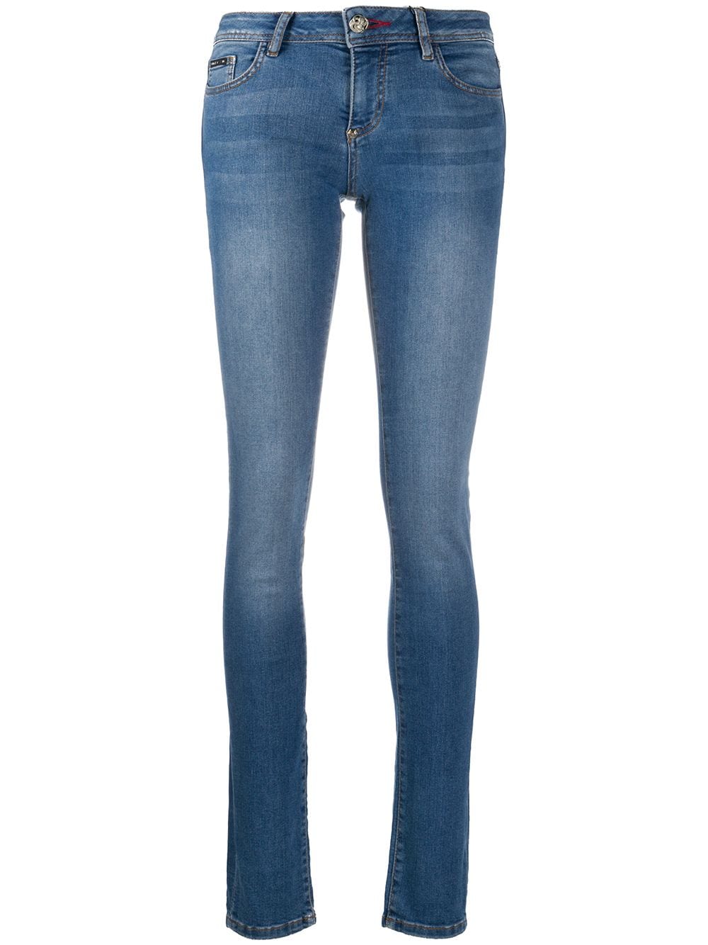 Philipp Plein teddy patch-embellished skinny jeans - Blue von Philipp Plein