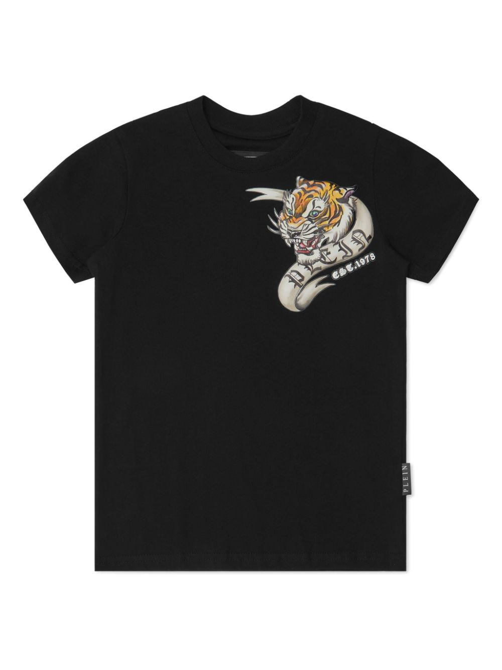 Philipp Plein tiger-print cotton T-shirt - Black von Philipp Plein