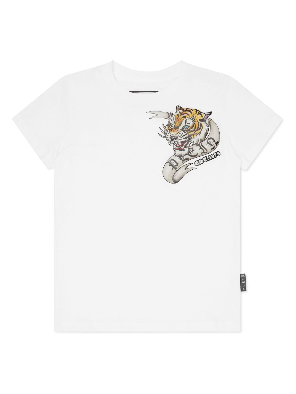Philipp Plein Junior tiger-print cotton T-shirt - White von Philipp Plein Junior