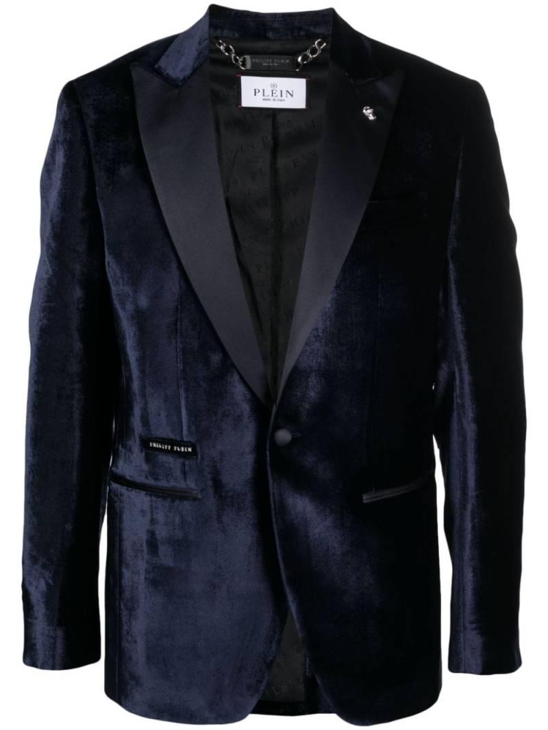 Philipp Plein velvet-finish blazer - Blue von Philipp Plein