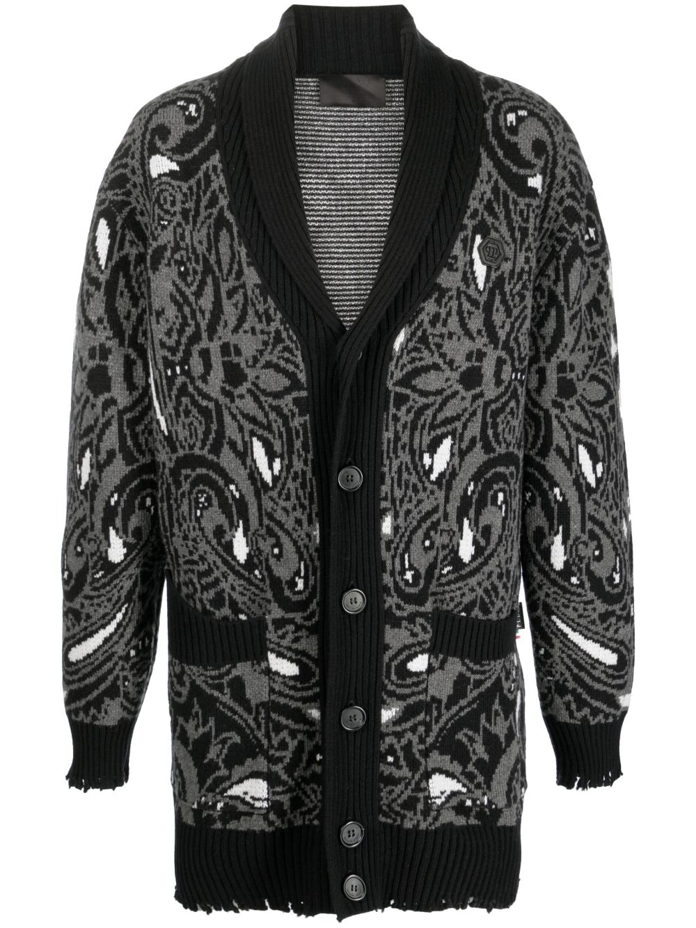 Philipp Plein wool paisley-pattern cardigan - Black von Philipp Plein