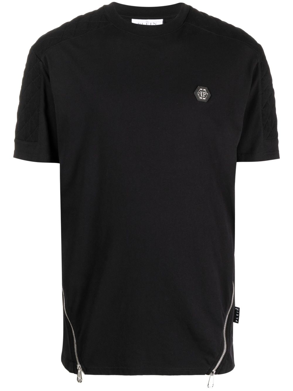 Philipp Plein zip-detailing cotton T-shirt - Black von Philipp Plein