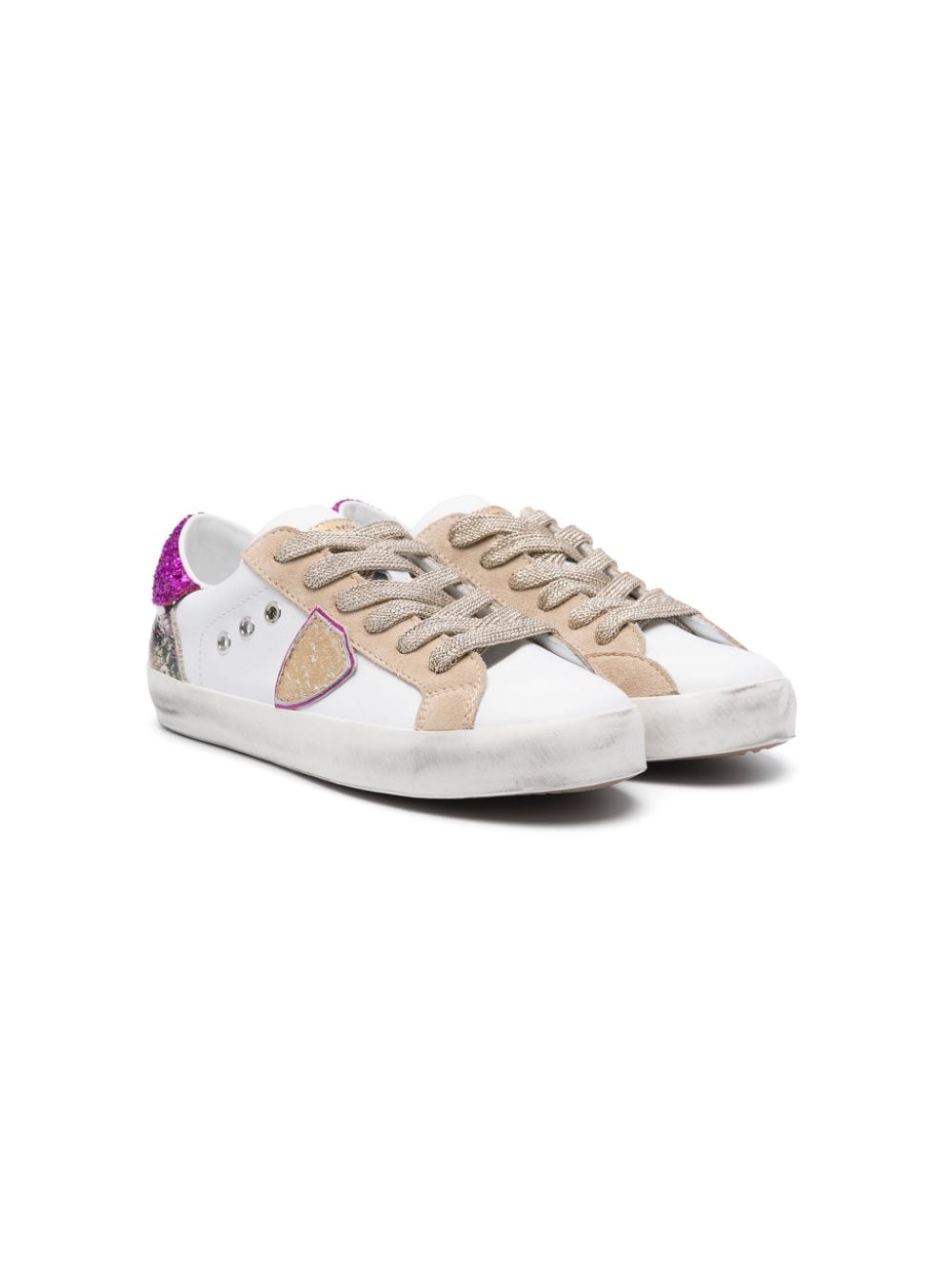 Philippe Model Kids Paris panelled leather sneakers - White von Philippe Model Kids