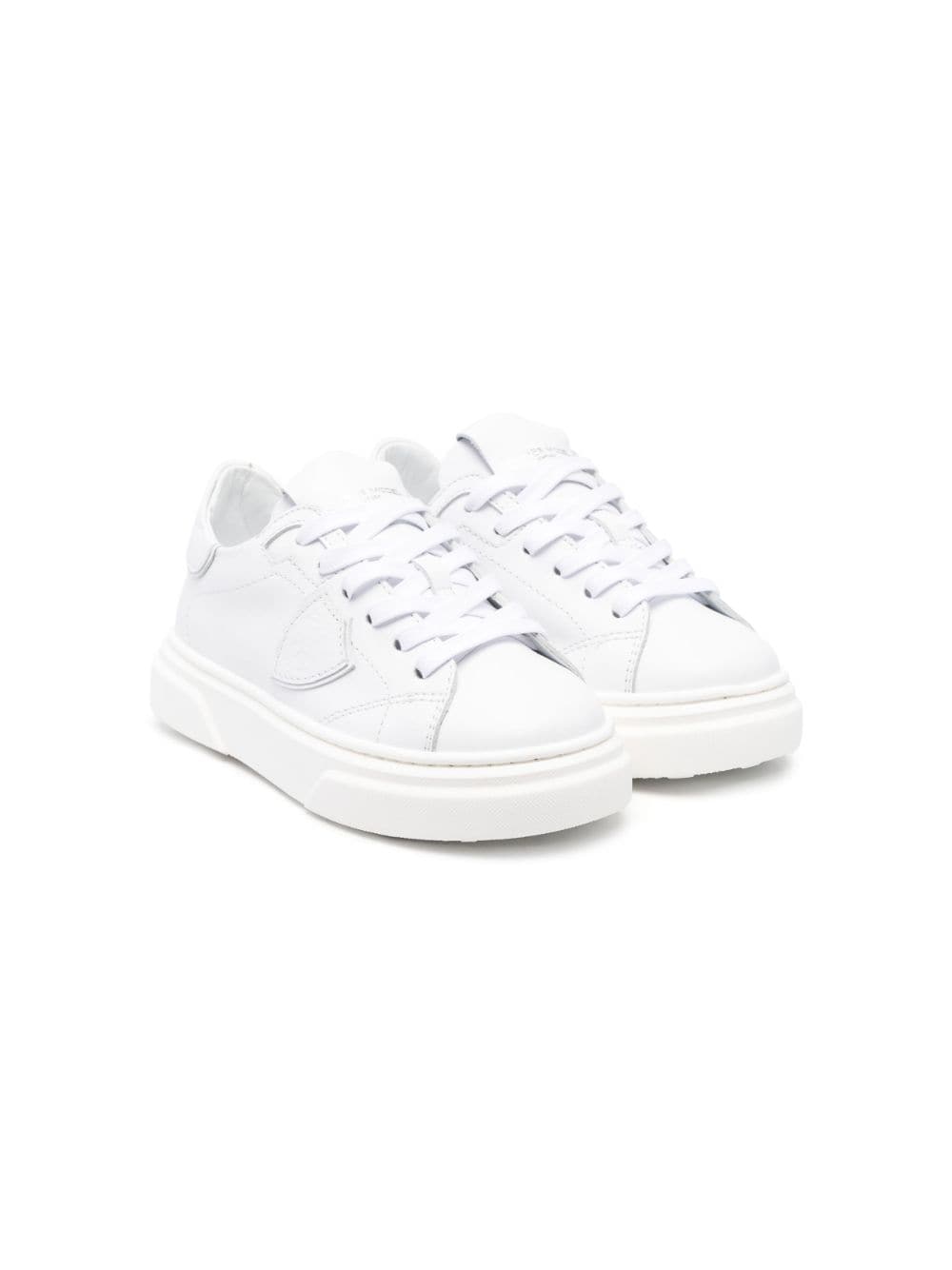 Philippe Model Kids embossed-logo patch leather sneakers - White von Philippe Model Kids