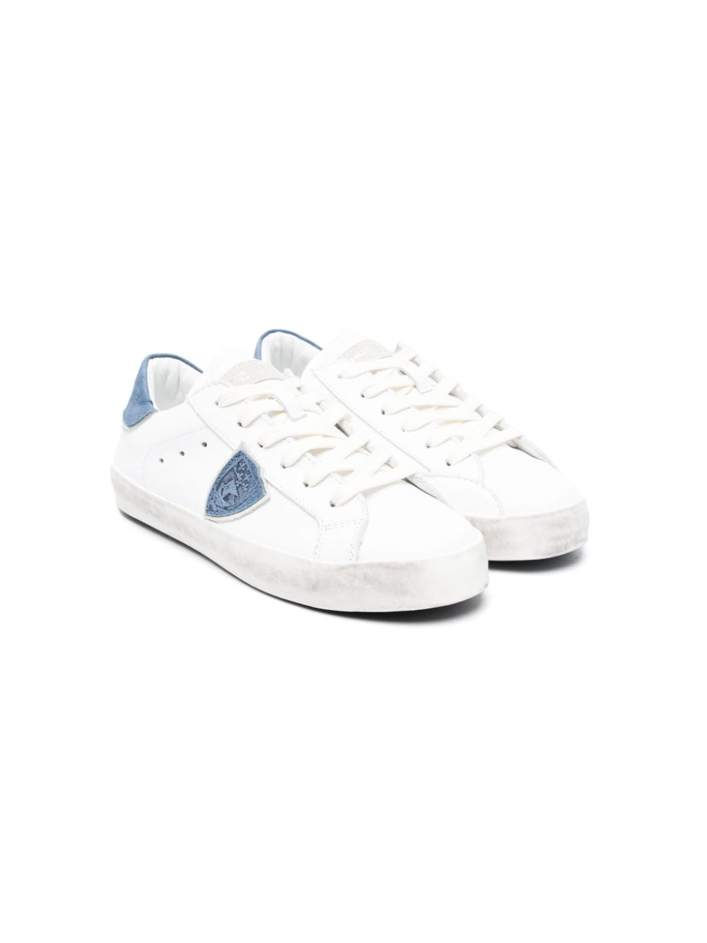 Philippe Model Kids logo-patch leather sneakers - White