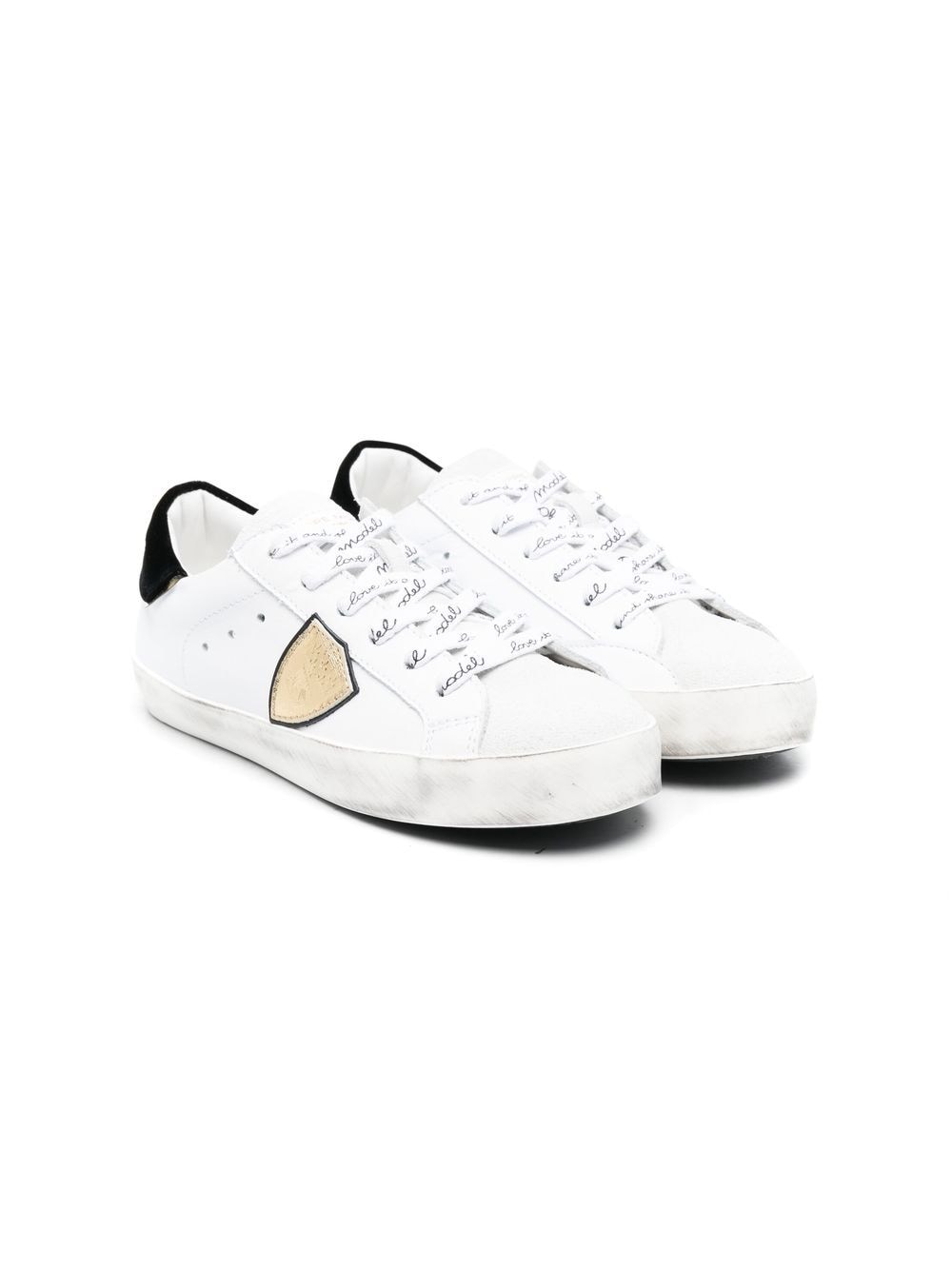 Philippe Model Kids logo-print lace-up sneakers - White von Philippe Model Kids