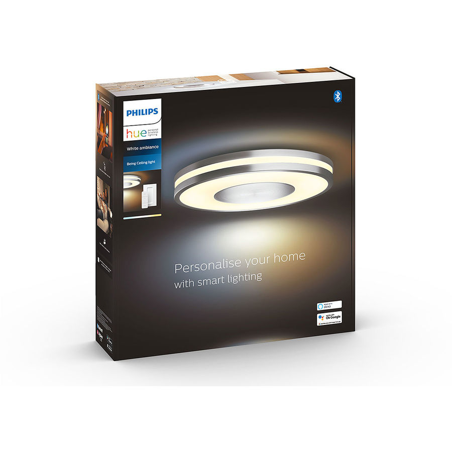 Philips Hue Philips Hue White Amb. Being plafonnier argenté 2400lm incl. interrupteur de variation Philips Hue Philips Hue White Amb. Being plafonnier argenté 2400lm incl. interrupteur de variation von Philips Hue