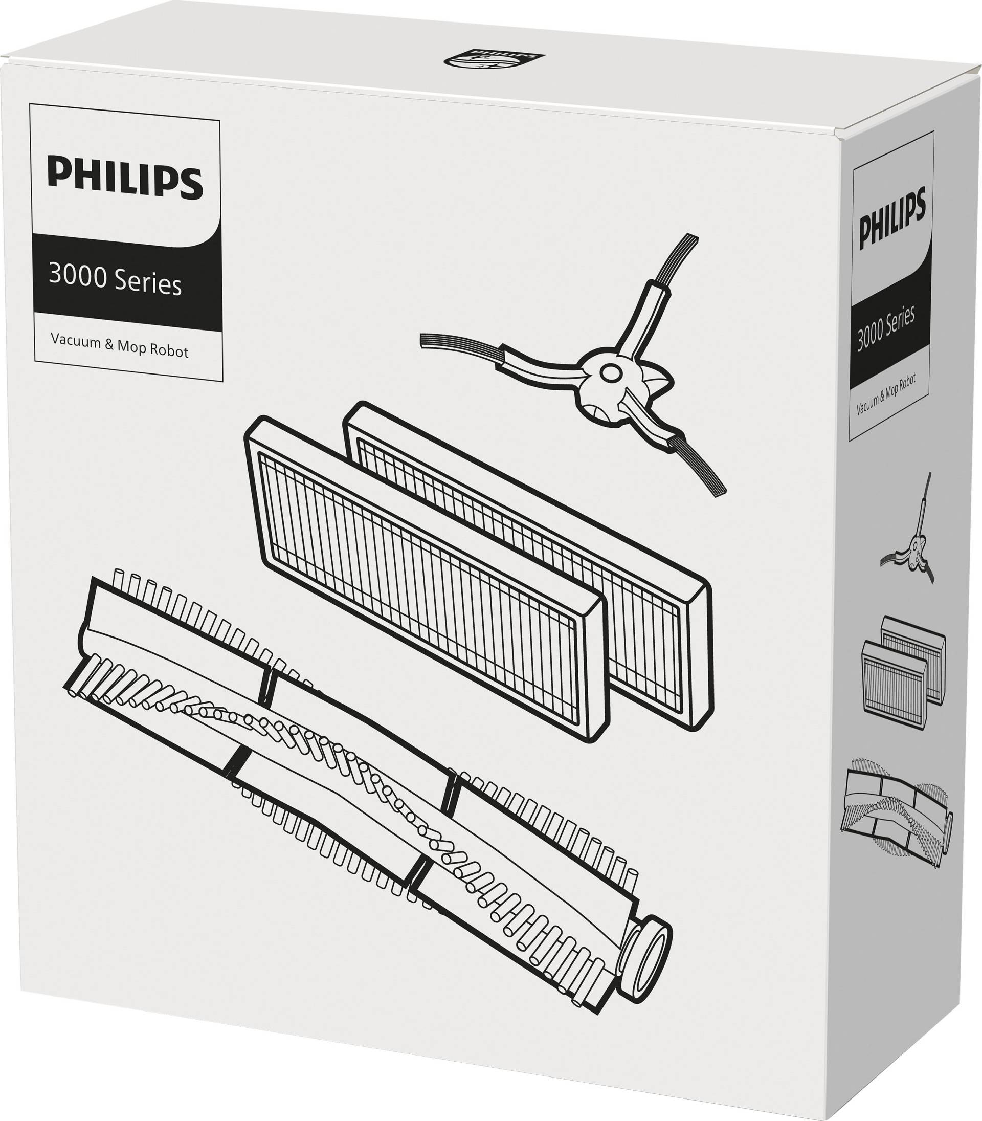 Philips Bodenwischer-Set »XV1433/00«, (Packung, 4 St.), für Saugroboter XU3000/02, XU3110/02 mit 2x Filter, 1x Seitenbürsten von Philips