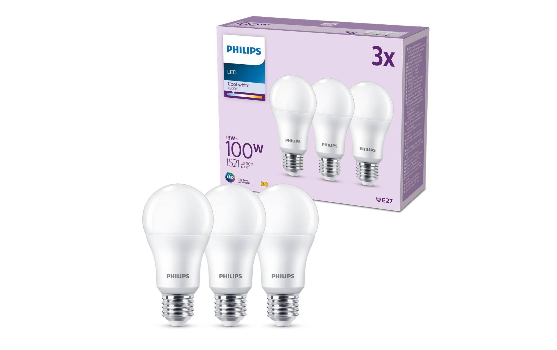 Philips LED-Leuchtmittel »(100W), 13W, E27, Neu«, E27, Neutralweiss von Philips