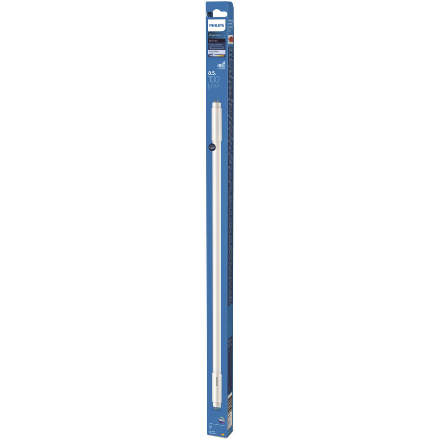 Philips Philips LED-Röhre T5, Ersatz für TL Mini 13W am KVG/VVG, 8,5W und 1050 Lumen, G5-Sockel, 531mm Länge, weiss (3000K), inkl, Dummy-Starter von Philips