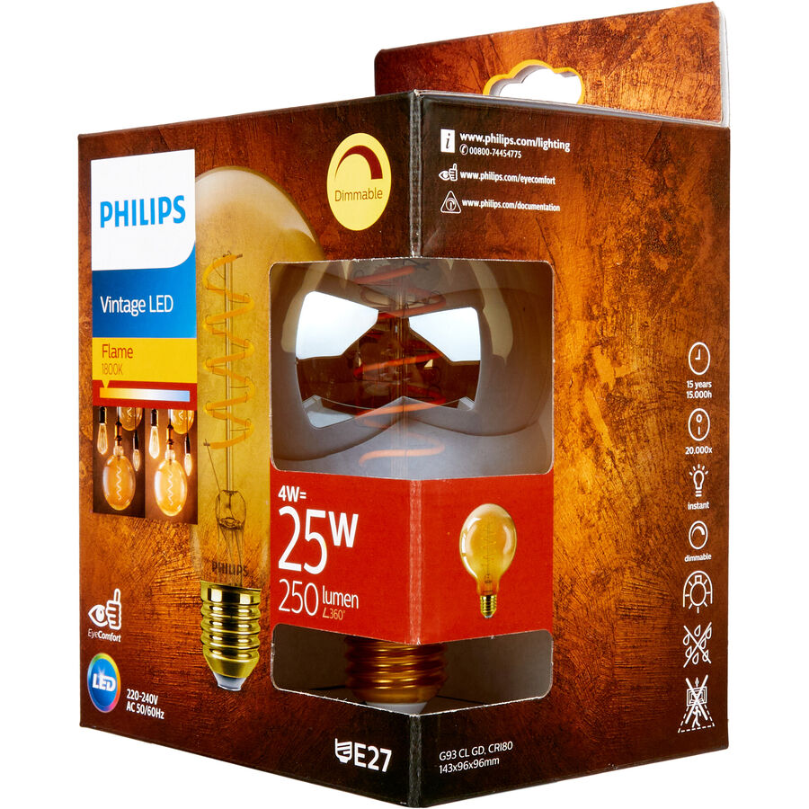 Philips Philips LEDclassic oro sostituisce 40W, E27, bianco caldo (2200 Kelvin), lampada decorativa, dimmerabile von Philips