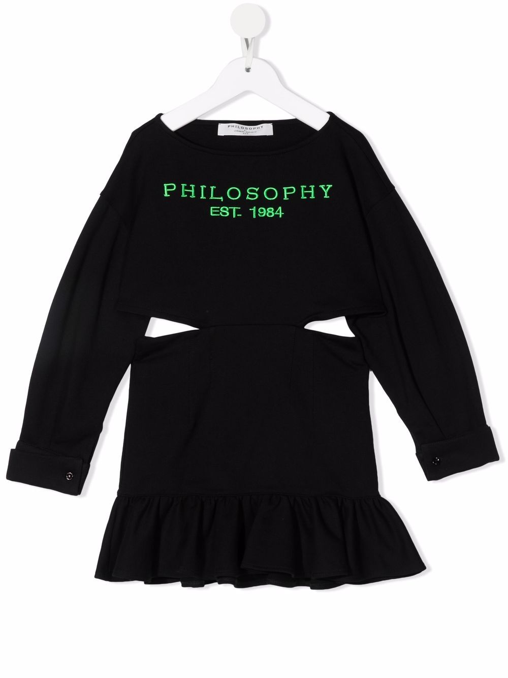 Philosophy Di Lorenzo Serafini Kids embroidered logo sweater dress - Black von Philosophy Di Lorenzo Serafini Kids