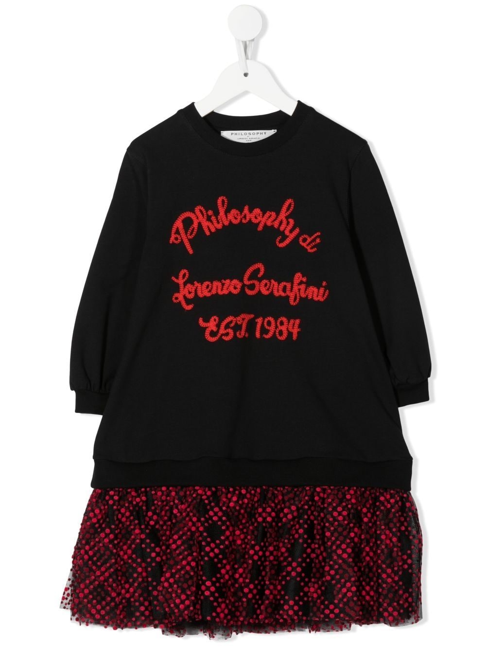 Philosophy Di Lorenzo Serafini Kids embroidered-logo sweatshirt dress - Black von Philosophy Di Lorenzo Serafini Kids