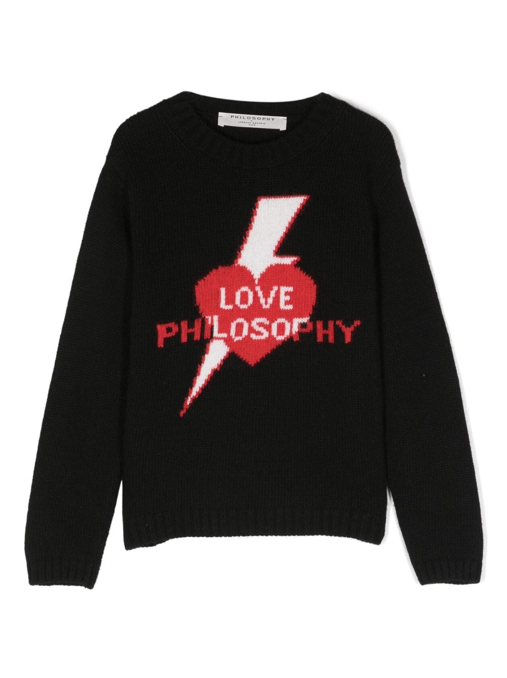 Philosophy Di Lorenzo Serafini Kids intarsia-knit logo jumper - Black von Philosophy Di Lorenzo Serafini Kids