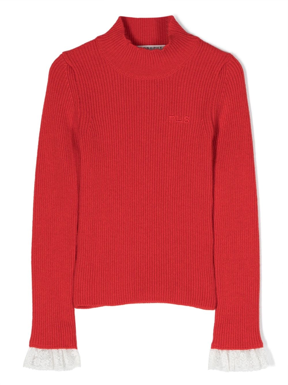 Philosophy Di Lorenzo Serafini Kids lace-cuffs logo-embroidered jumper von Philosophy Di Lorenzo Serafini Kids