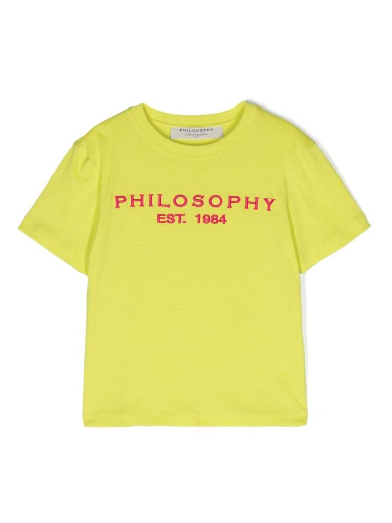 Philosophy Di Lorenzo Serafini Kids logo-embroidered cotton t-shirt - Green von Philosophy Di Lorenzo Serafini Kids