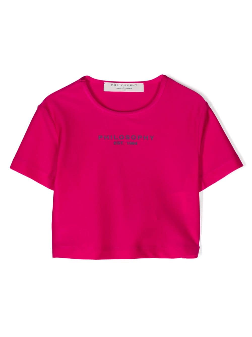 Philosophy Di Lorenzo Serafini Kids logo-print metallic-sheen T-shirt - Pink von Philosophy Di Lorenzo Serafini Kids